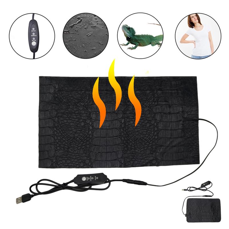 Reptile Heating Mat - ペット用ポータブル暖房パッド,電気毛布ヒーター,調整可能,ポータブル,テラリウム,ヒートマット,3ギア
