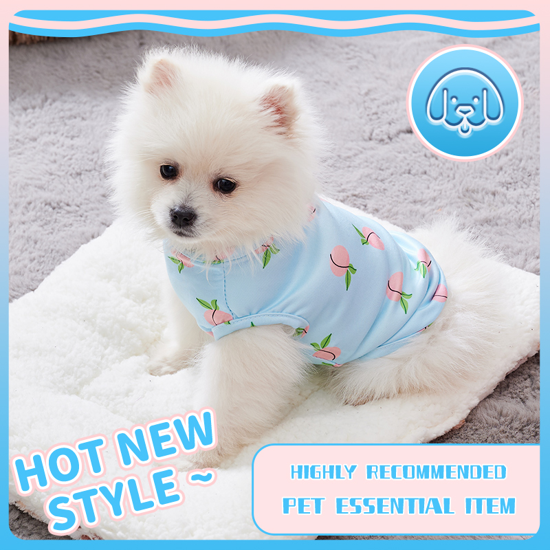 Pet Supplies York - 犬と猫のためのピンクのピーチパターンのベスト,理想的なペット服,薄い服,小さなファッション,チワワ,夏