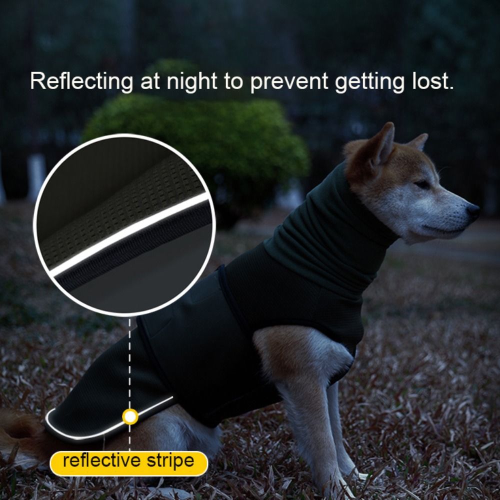 Dog Anxiety Vest - 実用的な弾性犬不安症ベスト防風暖かい犬用カームジャケット調節可能なソフト犬用雨よけベスト雨の日用