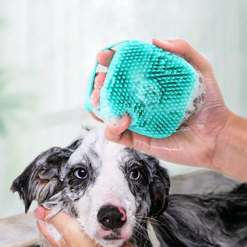 Pet Supplies Application - 柔らかいシリコン製ペット用バスブラシマッサージャー、シャワージェルアプリケーター、犬猫グルーミングクリーニングツール（抜け毛ケア用品）