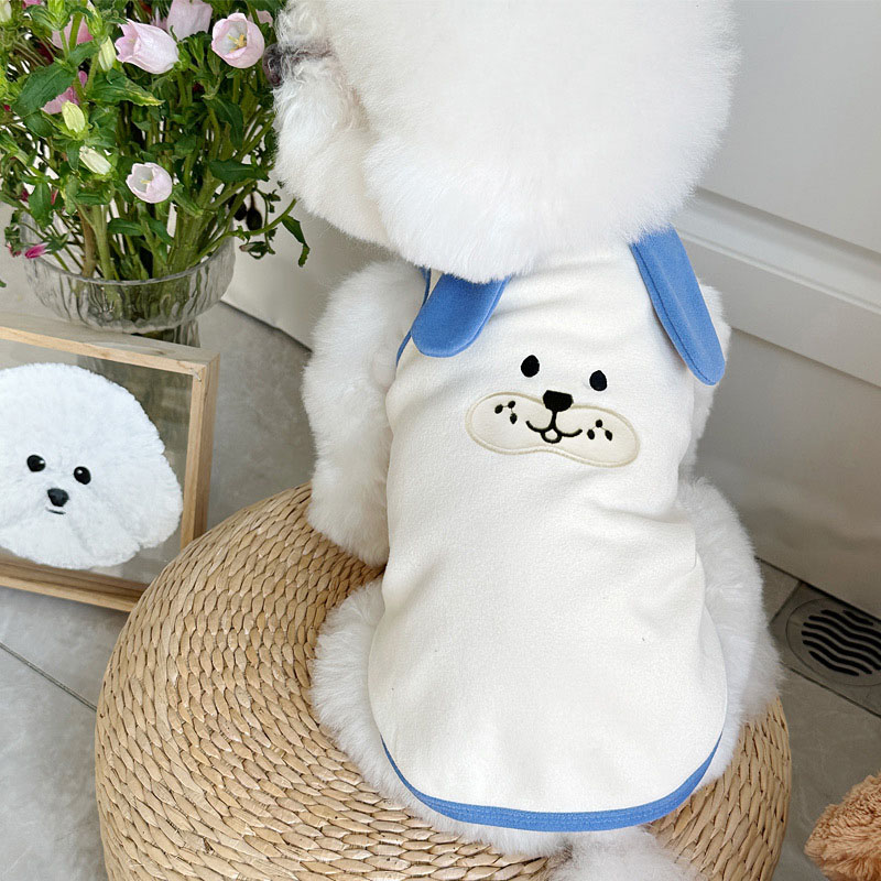 Pet Supplies York - 漫画犬服ノースリーブプルオーバーパーカー小型犬用プードルヨーク子犬子猫スウェットシャツTシャツペット服用品
