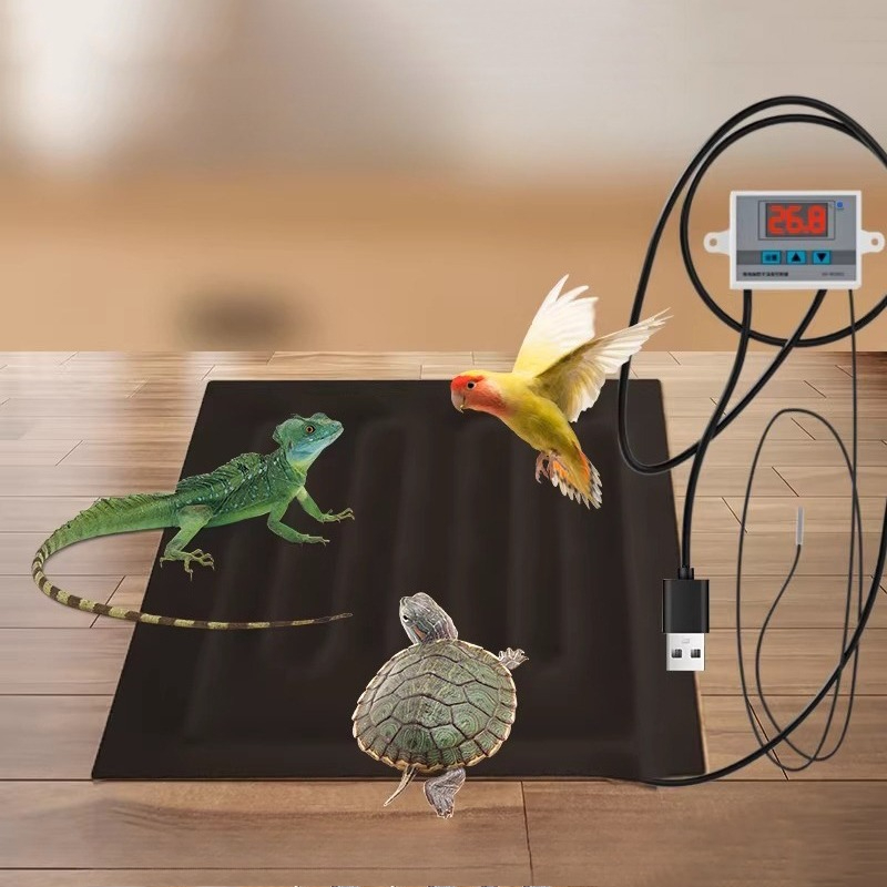 Reptile Heating Mat - 爬虫類加熱パッド USB 温度制御 タイミング機能付き 亀 テラリウム