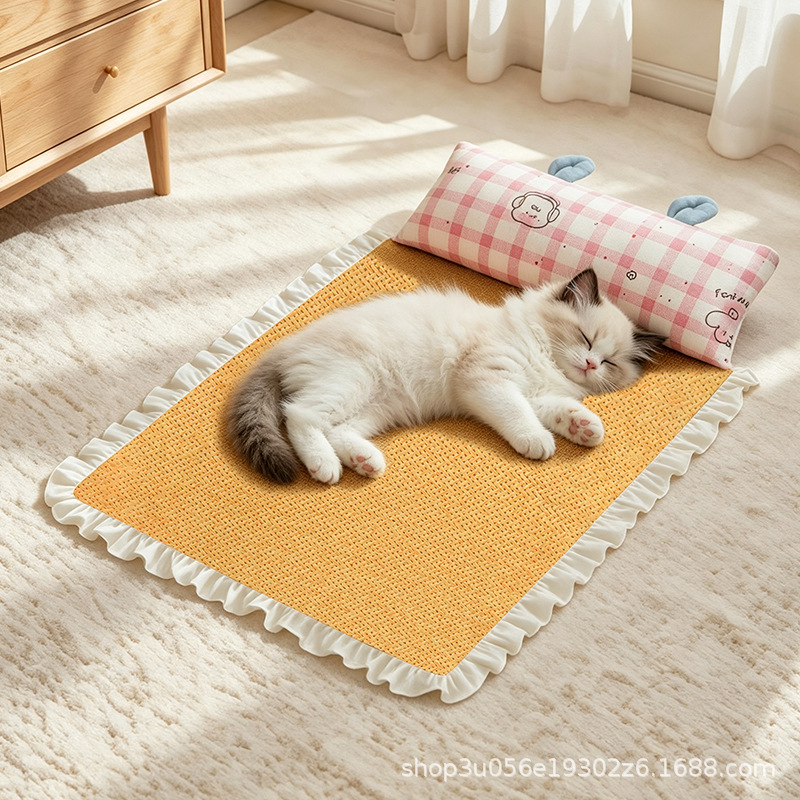 Pet Supplies Application - 猫用ベッド夏用冷却パッド、オールシーズン対応、猫用冷却マット、子猫用夏用ペット用品、ソファ犬用睡眠パッド