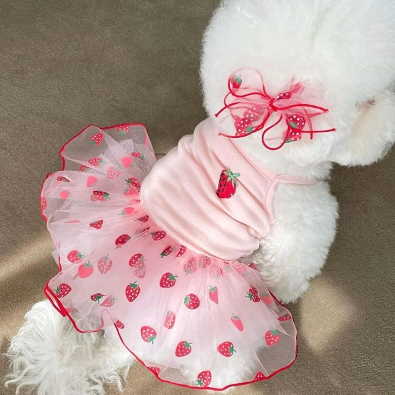 Pet Supplies York - かわいいペット犬用ドレス小型犬用薄い子犬プリンセススカート犬夏服チワワヨーク服ペット用品