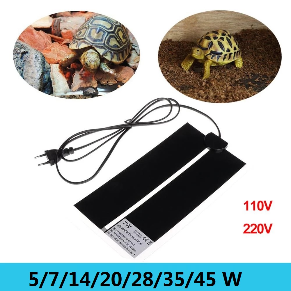 Reptile Heating Mat - AC110V〜240V 爬虫類用保温マット 5-45W ペット用ヒートパッド ブランケット 調節可能なサーモスタット