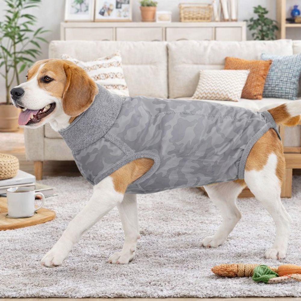 Dog Anxiety Vest - 伸縮性のある犬用回復スーツ、柔らかく洗える犬用不妊手術スーツ、通気性のある四足ペット不安軽減ベスト、ホームウェア