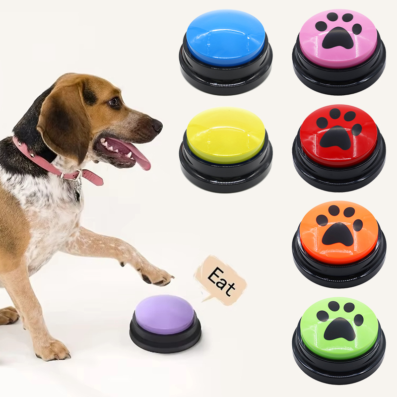 Training Clicker Dog - ポータブルで楽しいペットのおもちゃ,録音可能,楽しい犬のおもちゃ,旅行のスターター,話すボタン,かわいいペット用品