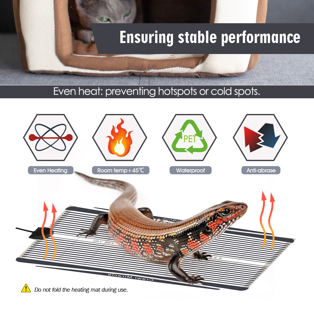 調整可能な温度コントローラー付きの加熱マット,グラフェンテラ - Reptile Heating Mat のレビューと価格