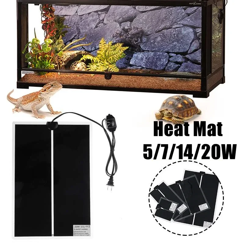 5W-20W 110V 加熱ウォームパッド、爬虫類飼育用テラ - Reptile Heating Mat のレビューと価格