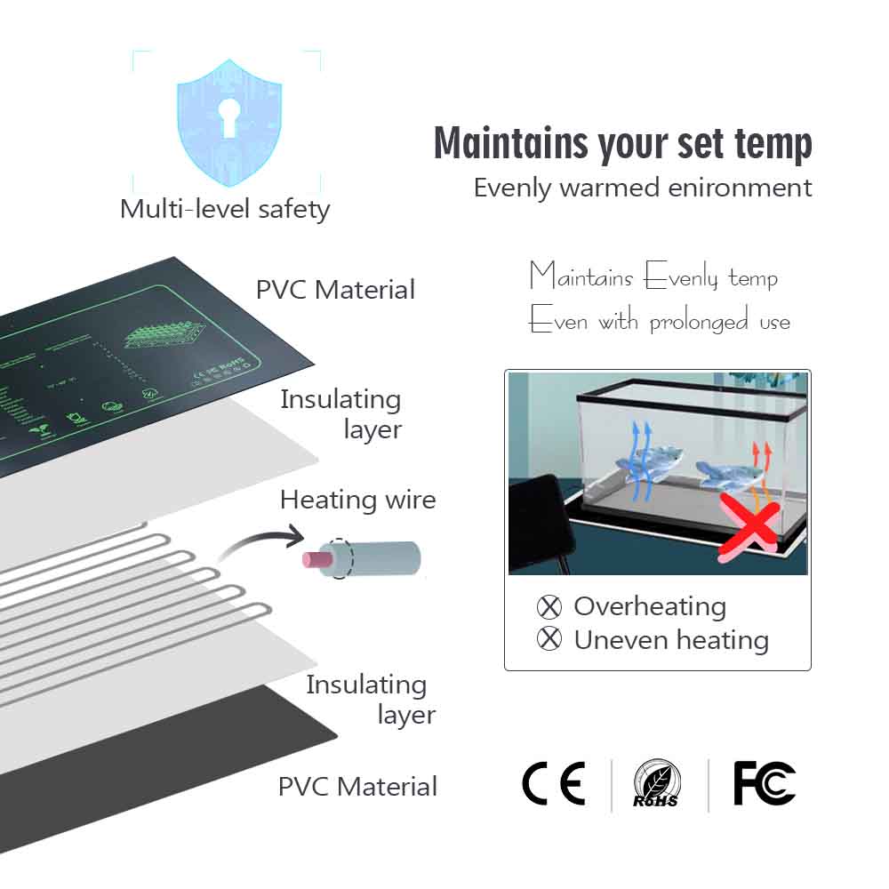 防水PVC植物加熱パッド,調整可能なサーモスタット,爬虫類加 - Reptile Heating Mat のレビューと価格