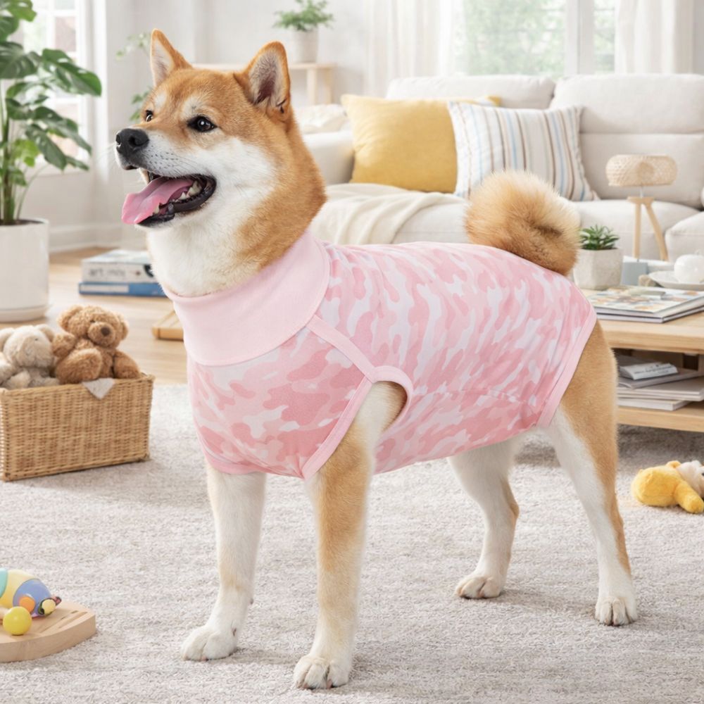 伸縮性のある犬用回復スーツ、柔らかく洗える犬用不妊手術スーツ - Dog Anxiety Vest のレビューと価格