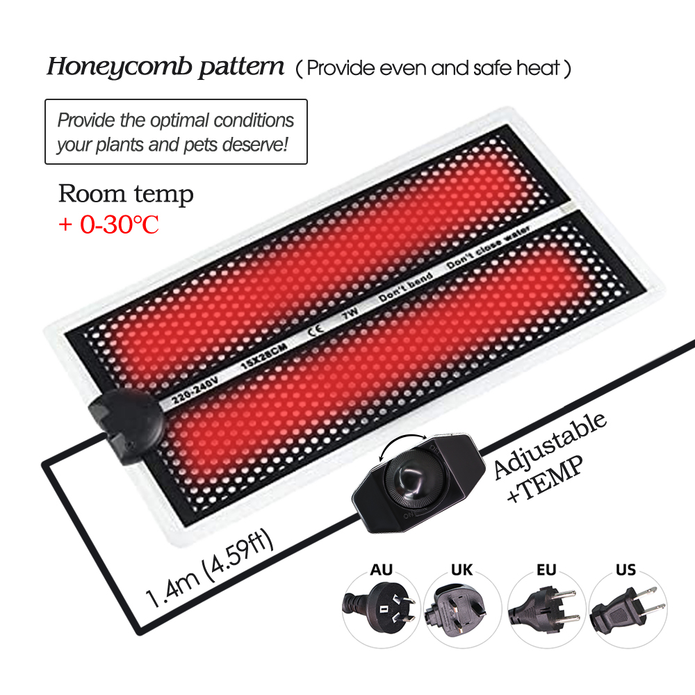 温度調節付きの庭の苗加熱パッド、暖かい農業機器、tortoi - Reptile Heating Mat のレビューと価格